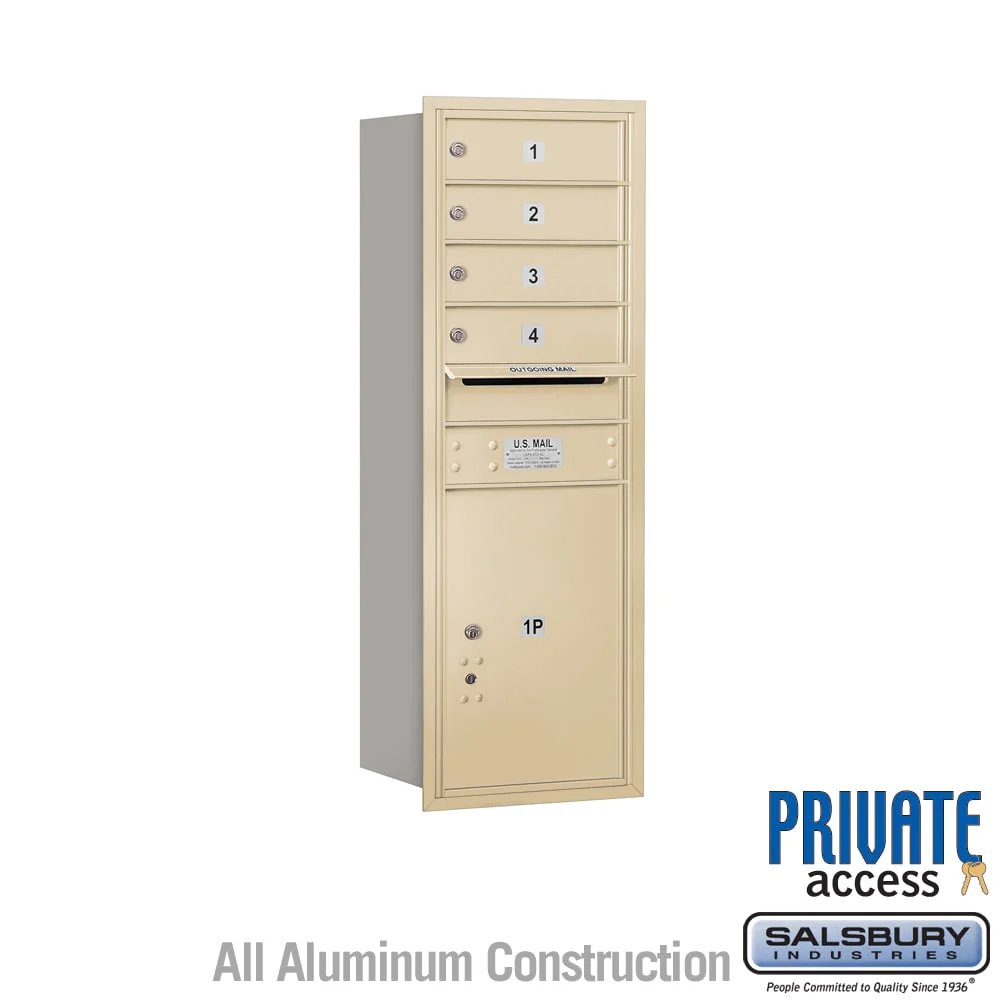 11-Door High Recessed Mounted Mailbox with Parcel Locker - Sandstone