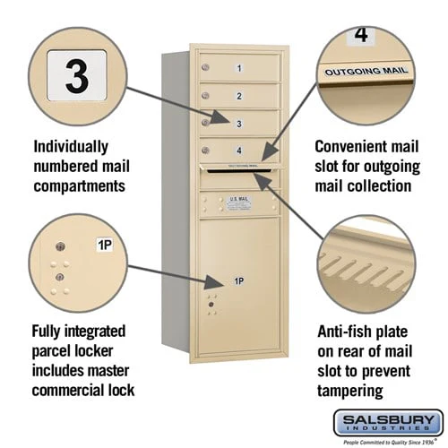 11-Door High Recessed Mounted Mailbox with Parcel Locker - Sandstone - Image 2
