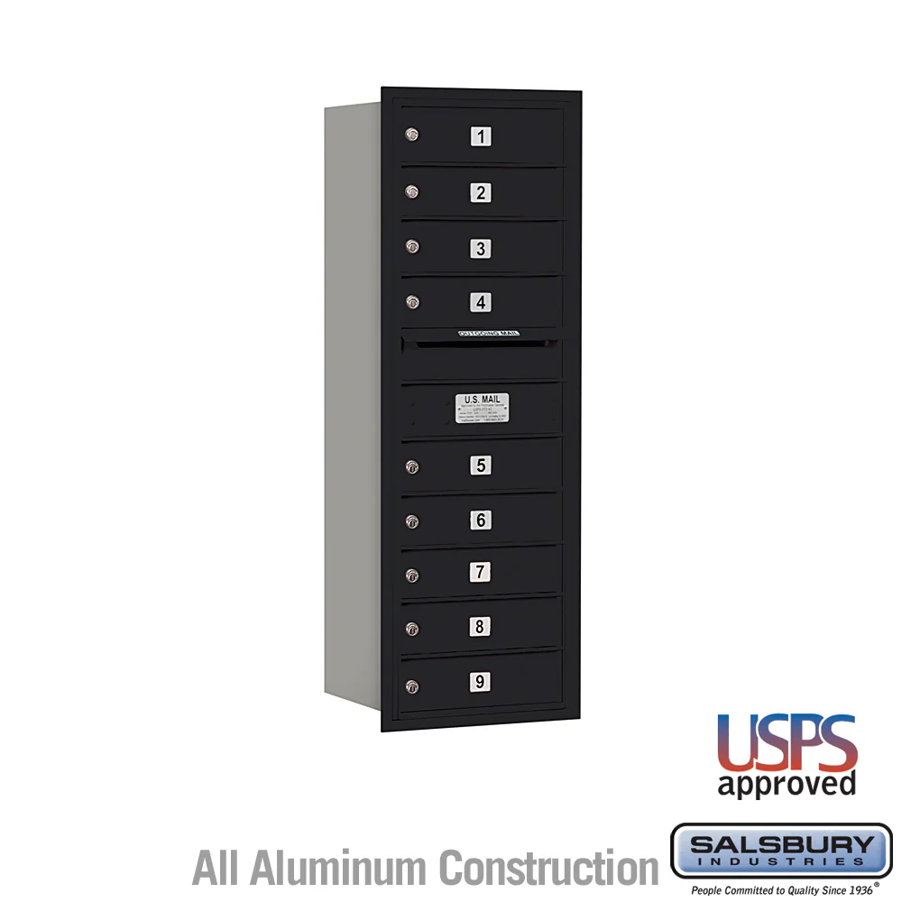 11 Door High Recessed Mounted 4C Horizontal Mailbox with USPS Access - Rear Loading