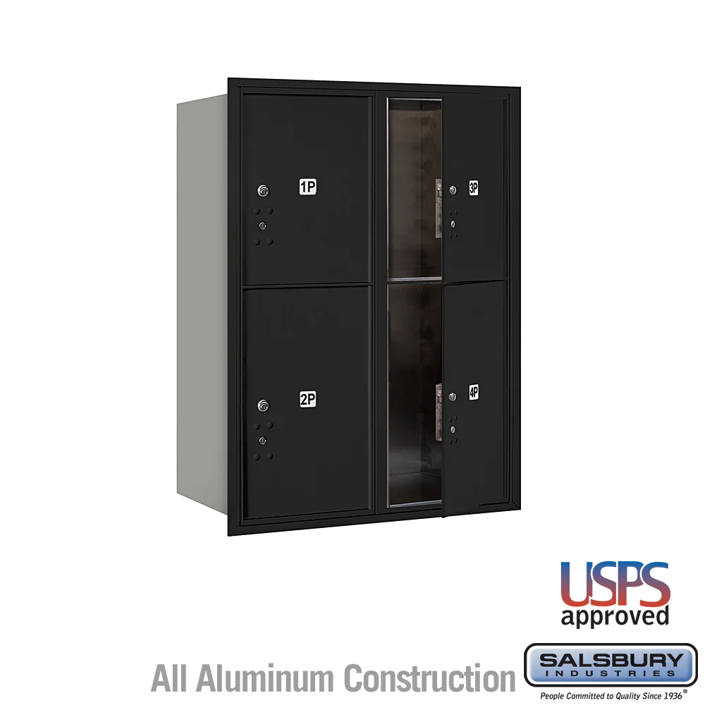 11-Door High Recessed Mounted Parcel Locker with 2 Parcel Lockers - Black, Rear Loading - Image 3