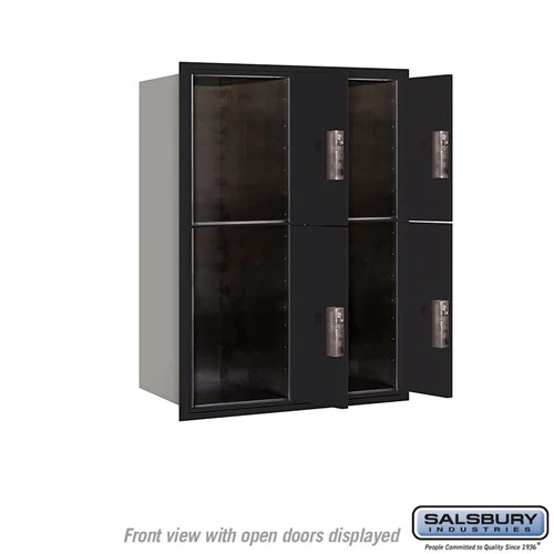 11-Door High Recessed Mounted Parcel Locker with 2 Parcel Lockers - Black, Rear Loading - Image 5
