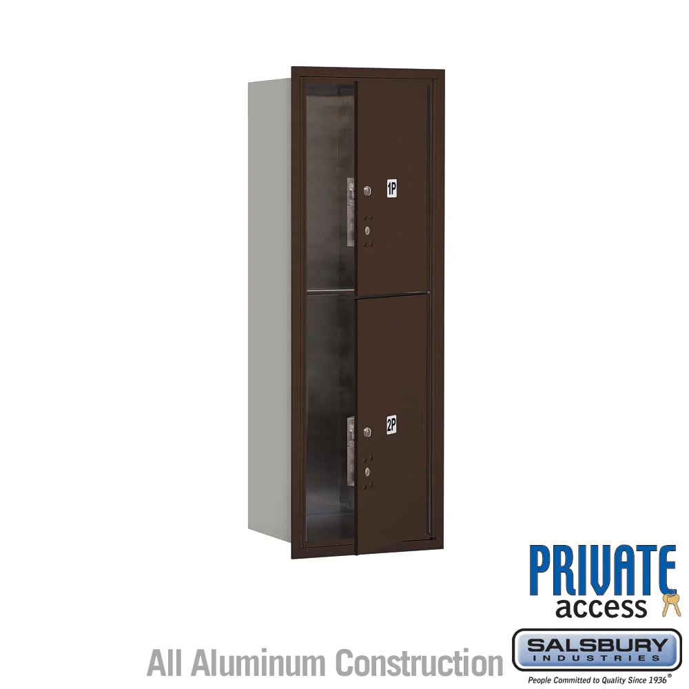 11 Door High Recessed Mounted 4C Horizontal Parcel Locker with 2 Parcel Lockers in Bronze - Front Loading