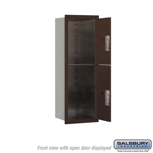 11 Door High Recessed Mounted 4C Horizontal Parcel Locker with 2 Parcel Lockers in Bronze - Front Loading - Image 3