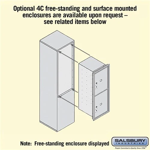 11 Door High Recessed Mounted 4C Horizontal Parcel Locker with 2 Parcel Lockers in Bronze - Front Loading - Image 4