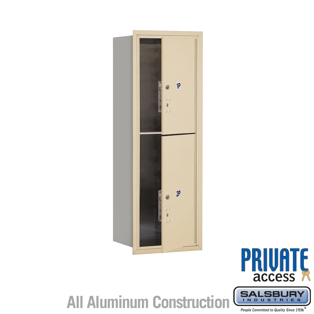 11-Door High Recessed Mounted Parcel Locker with 4 Parcel Lockers in Sandstone - Front Loading - Image 5