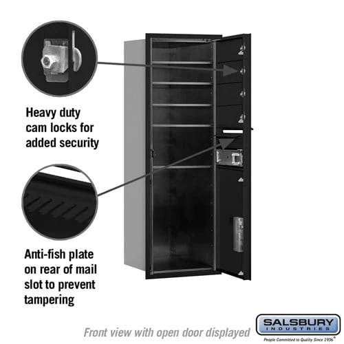 11-Door High Recessed Mailbox with Parcel Locker - Black, Private Access - Image 3