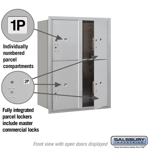 11-Door High Recessed Mounted Parcel Locker with Private Access - Front Loading - Image 2