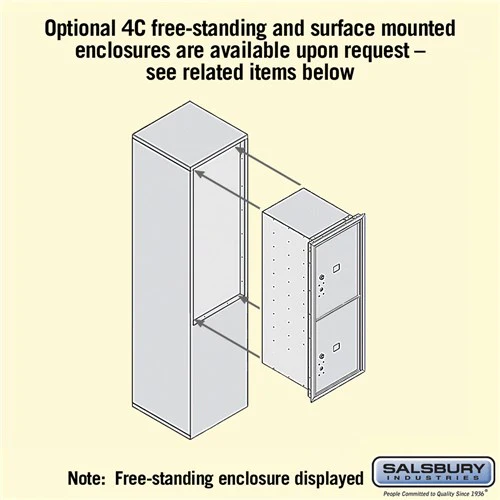 11-Door High Recessed Mounted Parcel Locker with Private Access - Front Loading - Image 4
