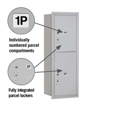 11-Door High Recessed Parcel Locker with 2 Parcel Lockers - Rear Loading - Image 2