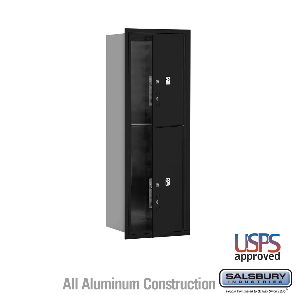 11-Door High Recessed Parcel Locker with USPS Access - Black