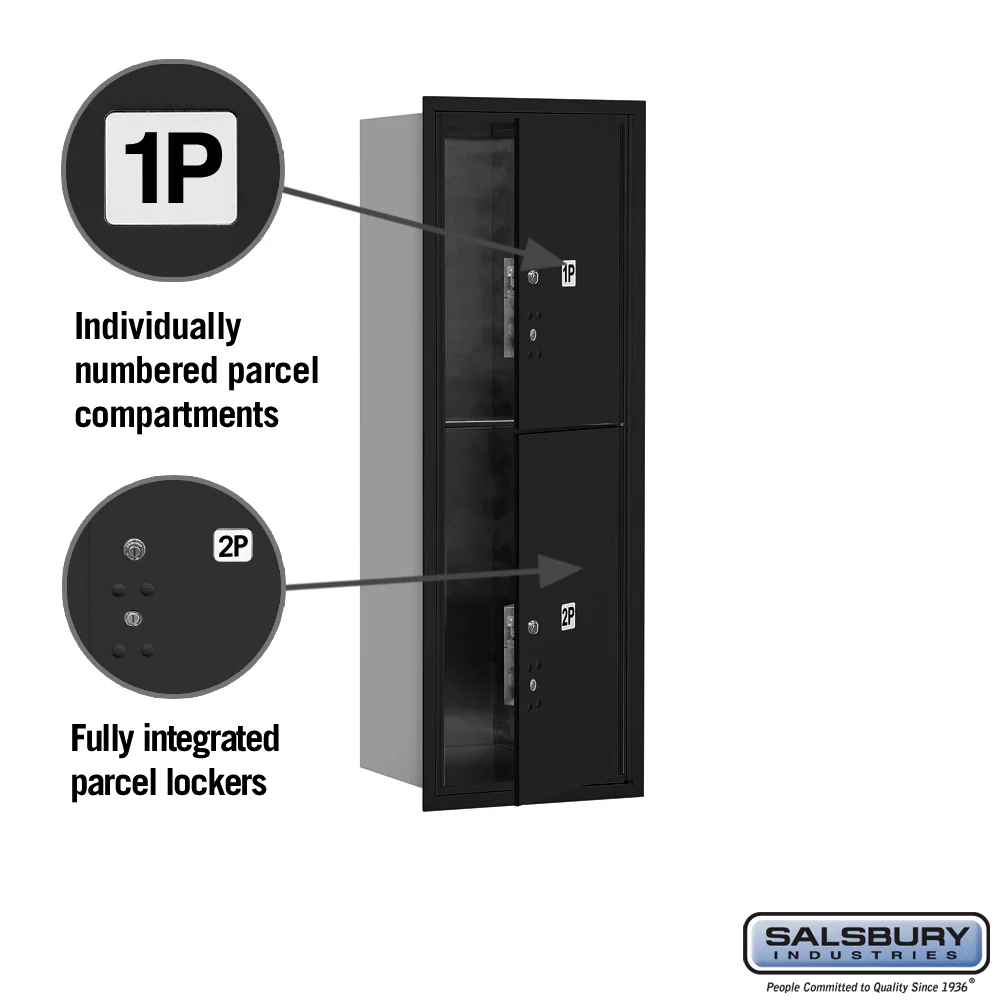 11-Door High Recessed Parcel Locker with USPS Access - Black - Image 2