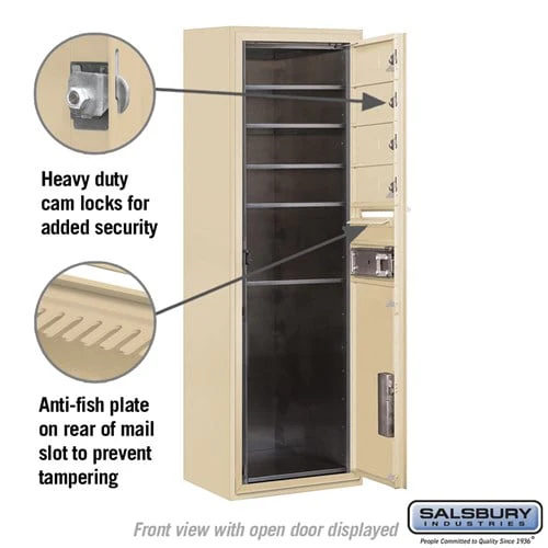 11 Door High Surface Mounted 4C Horizontal Mailbox with Parcel Locker in Sandstone - Image 3