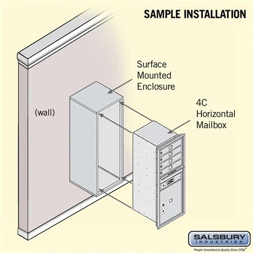 11 Door High Surface Mounted 4C Horizontal Mailbox with Parcel Locker in Sandstone - Image 4
