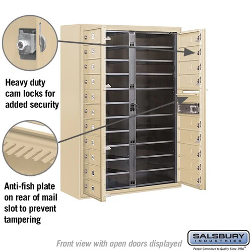 11 Door High Surface Mounted 4C Horizontal Mailbox with 20 Doors in Sandstone - Image 3