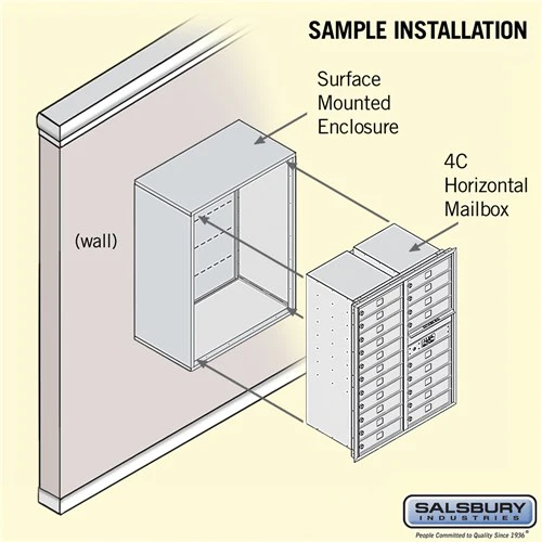 11 Door High Surface Mounted 4C Horizontal Mailbox with 20 Doors in Sandstone - Image 4
