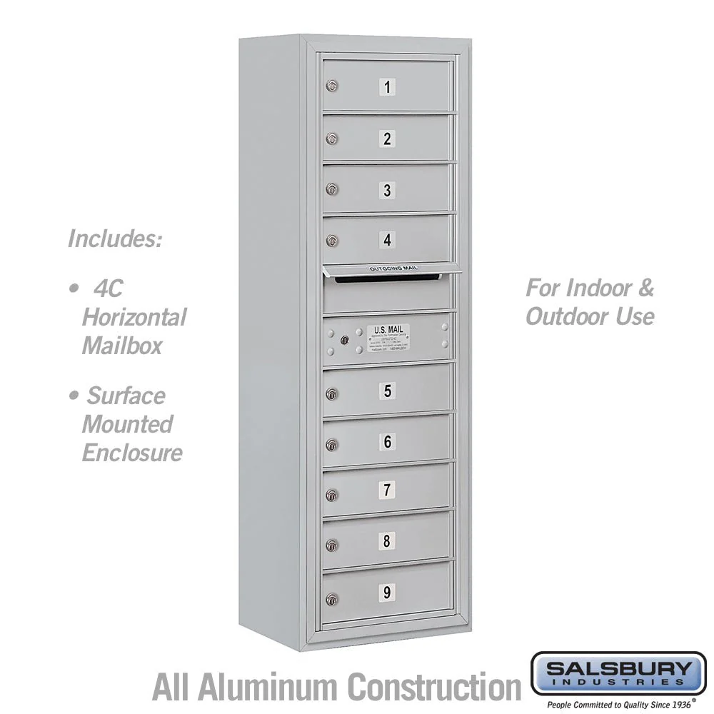 11 Door High Surface Mounted 4C Horizontal Mailbox with USPS Access