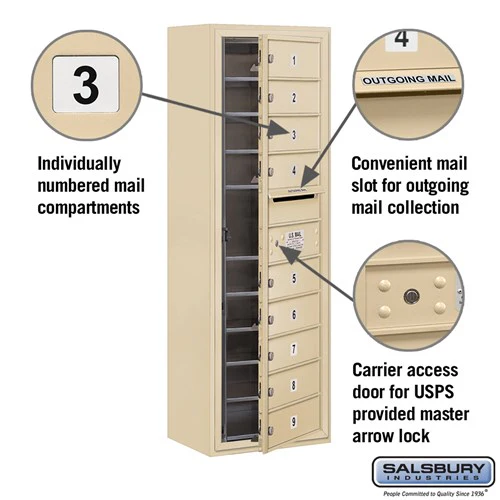 11 Door High Surface Mounted 4C Horizontal Mailbox with USPS Access - Image 6