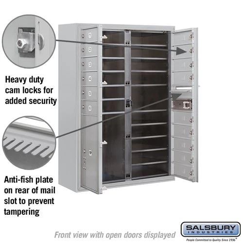 11 Door High Surface Mounted 4C Horizontal Mailbox with Parcel Locker and USPS Access - Image 3