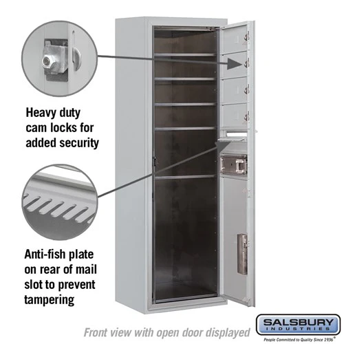 11 Door High Surface Mounted 4C Horizontal Mailbox with Parcel Locker in Aluminum - Image 3