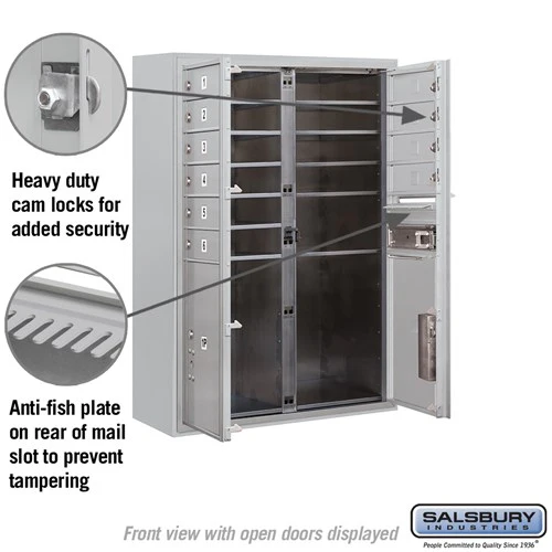 11 Door High Surface Mounted 4C Horizontal Mailbox with Parcel Lockers - Image 3