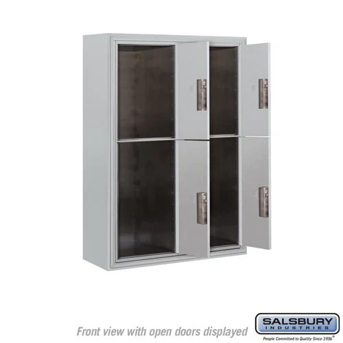 11 Door High Surface Mounted Parcel Locker with 4 Parcel Lockers in Aluminum for Private Access - Image 3