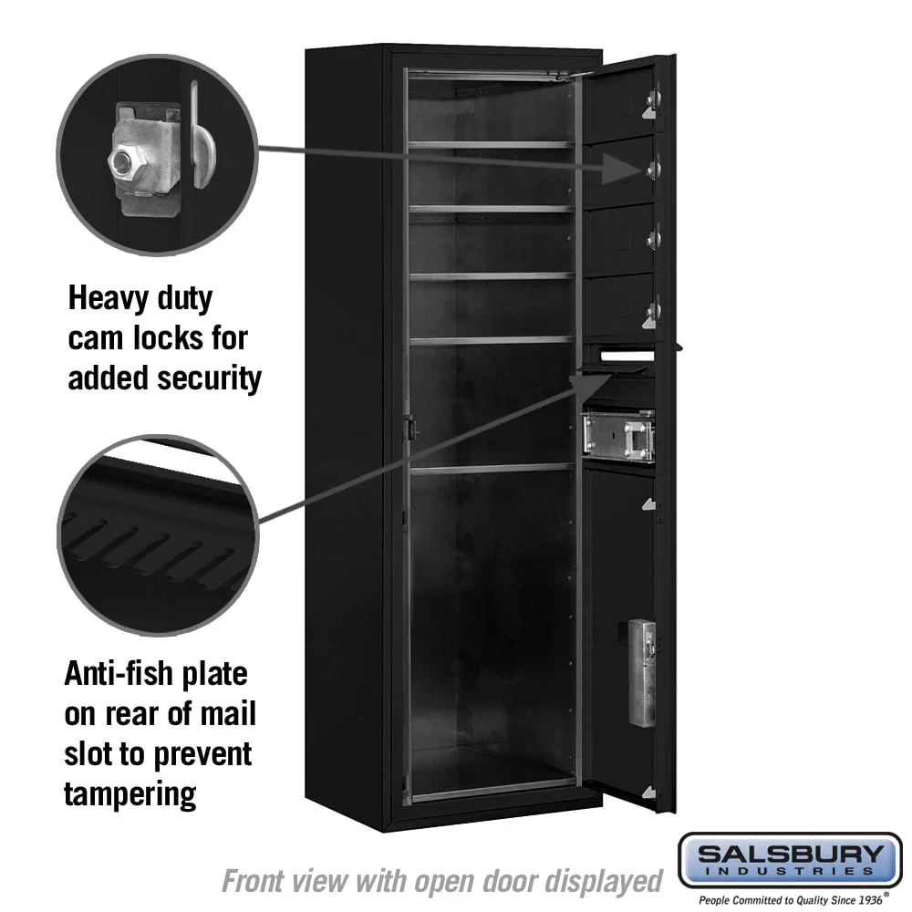 11-Door High Surface Mounted Mailbox with Parcel Locker in Black - Image 3