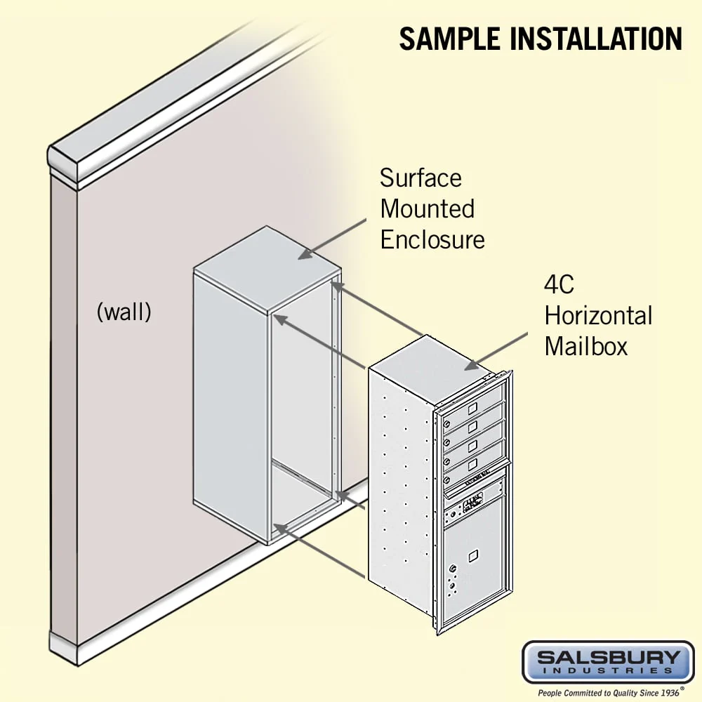 11-Door High Surface Mounted Mailbox with Parcel Locker in Black - Image 4