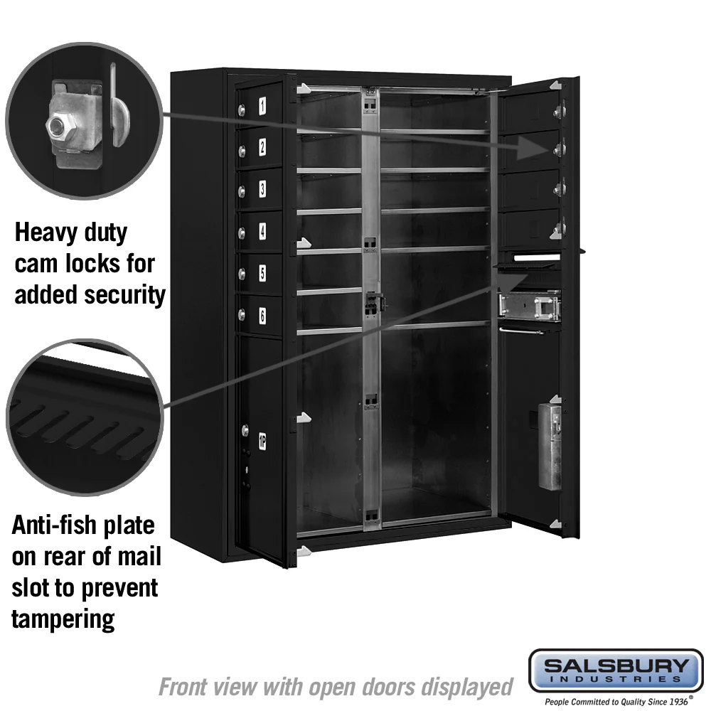 11-Door High Surface Mounted Mailbox with Parcel Locker in Black - Image 7