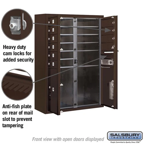 11-Door Surface Mounted Parcel Locker with 4 Parcel Lockers in Bronze - Image 7