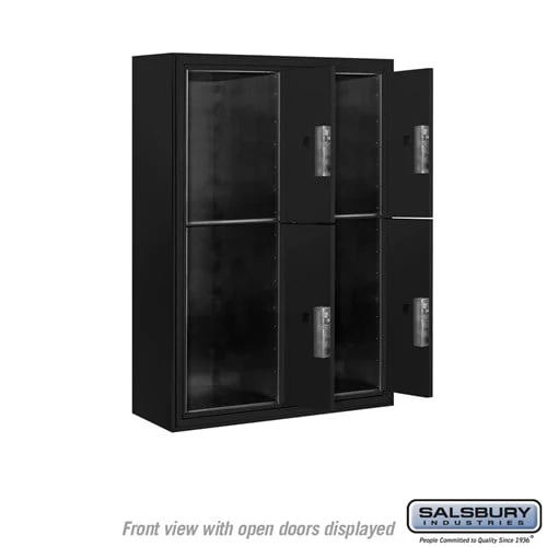 11 Door High Surface Mounted Parcel Locker with 4 Parcel Lockers in Black with USPS Access - Image 3