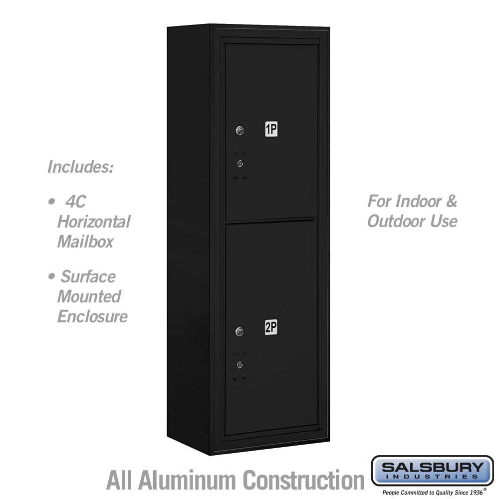 11 Door High Surface Mounted Parcel Locker with 4 Parcel Lockers in Black with USPS Access - Image 5