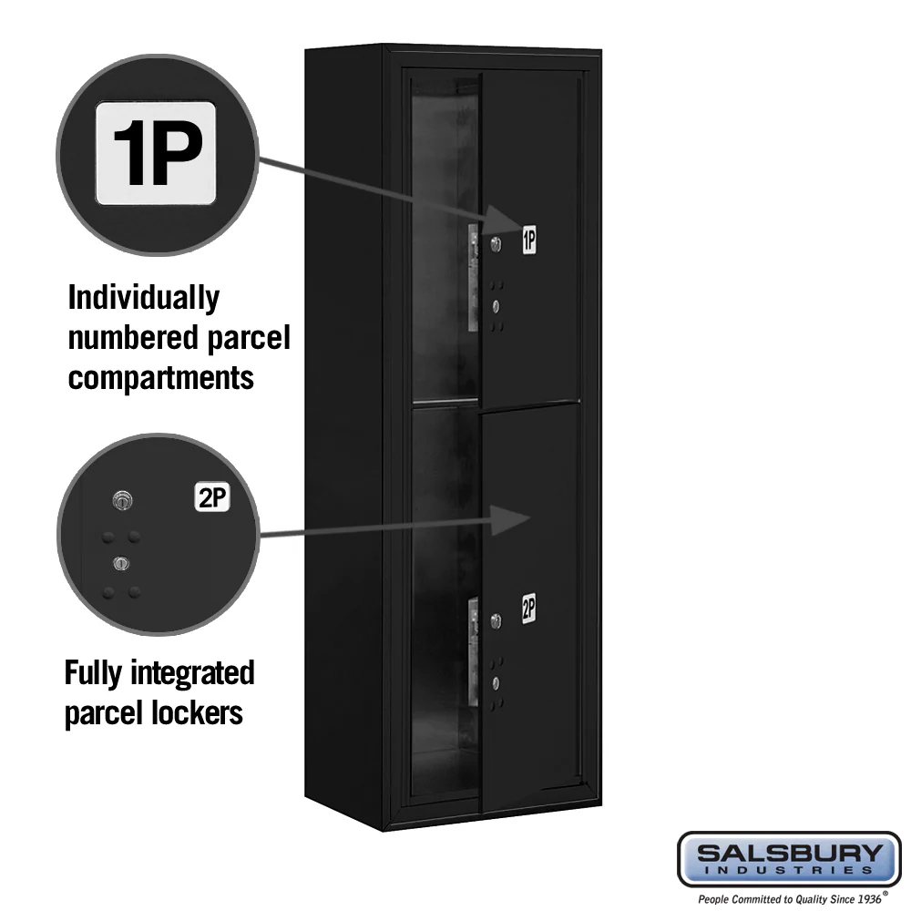 11 Door High Surface Mounted Parcel Locker with 4 Parcel Lockers in Black with USPS Access - Image 6