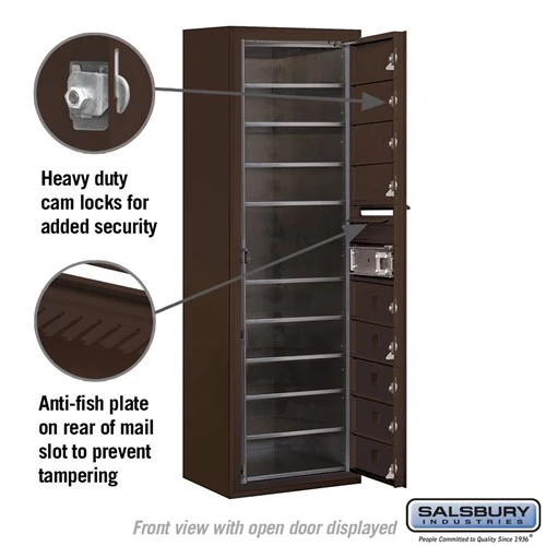 11-Door High Surface Mounted Bronze Mailbox with USPS Access - Image 3