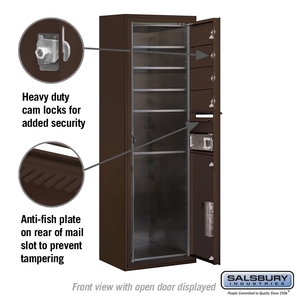 11-Door High Surface Mounted Mailbox with Parcel Locker in Bronze - Image 3