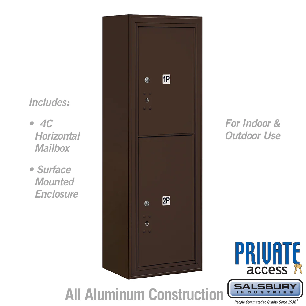 11-Door High Surface Mounted Parcel Locker with 2 Parcel Lockers in Bronze