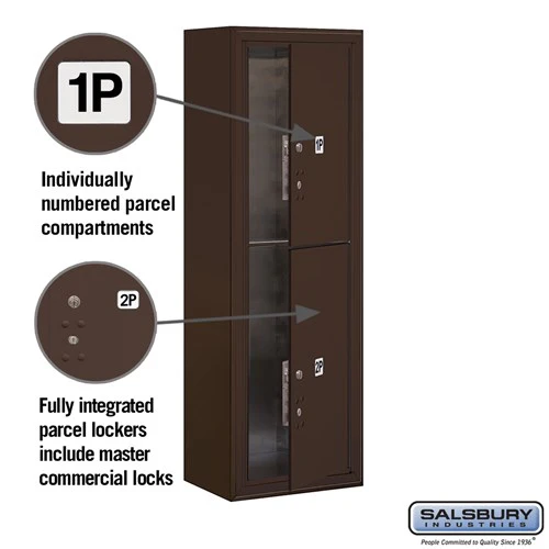 11-Door High Surface Mounted Parcel Locker with 2 Parcel Lockers in Bronze - Image 2