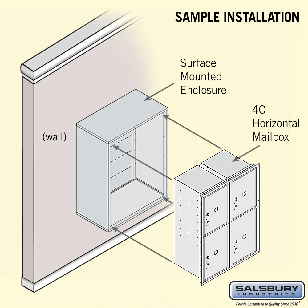 11-Door High Surface Mounted Parcel Locker with 4 Parcel Compartments in Black - Image 4