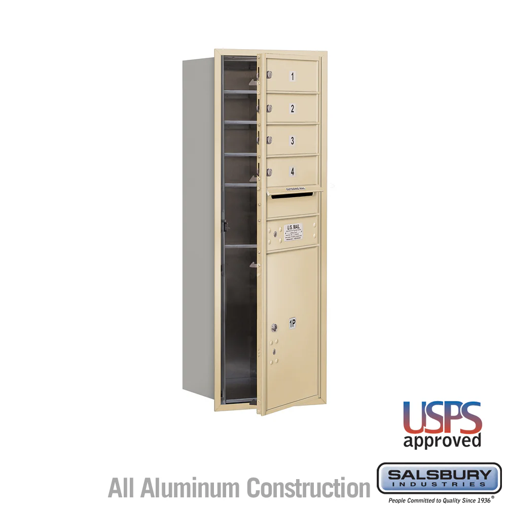 11-Door Recessed Mounted Mailbox with Parcel Locker in Sandstone