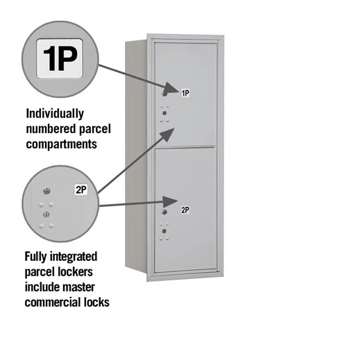 11-Door Recessed Mounted Parcel Locker with 2 Parcel Compartments - Rear Loading - Image 2