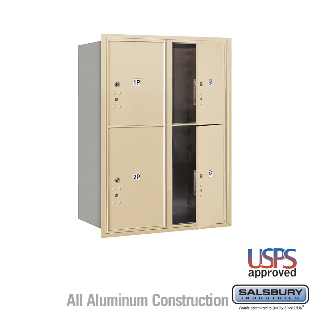 11-Door Recessed Parcel Locker with USPS Access - Sandstone