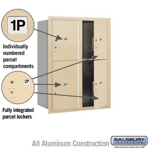 11-Door Recessed Parcel Locker with USPS Access - Sandstone - Image 2