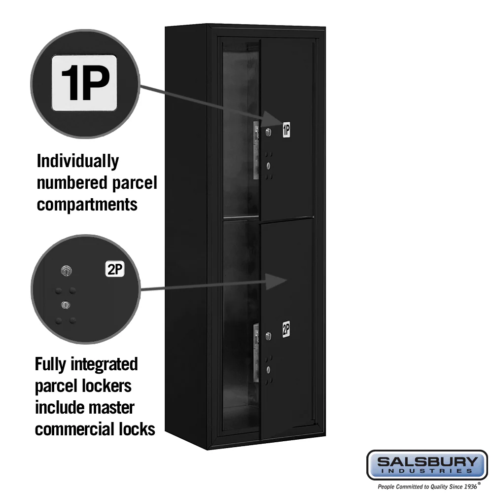 11-Door Surface Mounted Parcel Locker with 2 Parcel Lockers in Black for Private Access - Image 2