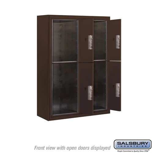11-Door Surface Mounted Parcel Locker with 4 Parcel Lockers in Bronze - Image 3