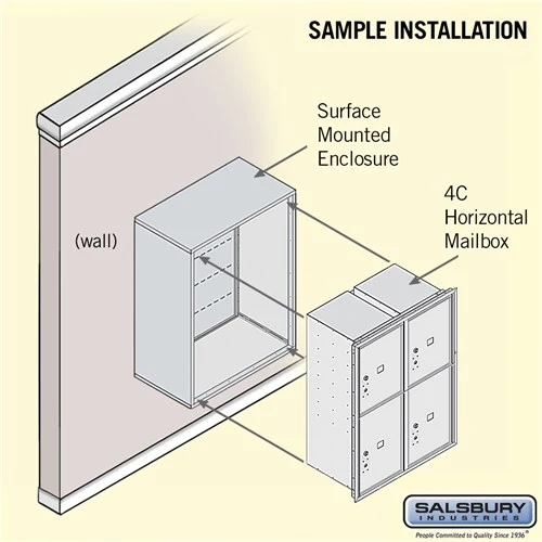 11-Door Surface Mounted Parcel Locker with 4 Parcel Lockers in Bronze - Image 4