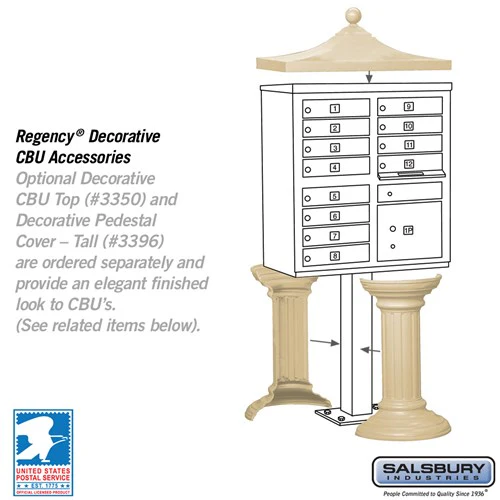 12-Door Cluster Box Unit with Parcel Locker in Sandstone - Image 5