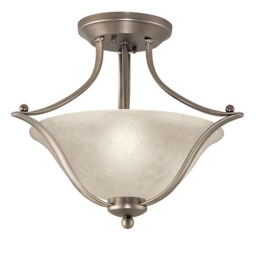 Portfolio 17.32-in Brushed Nickel Traditional Semi-Flush Mount Light - Image 5