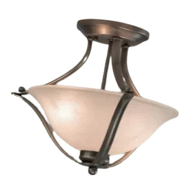 Portfolio 17.32-in Brushed Nickel Traditional Semi-Flush Mount Light - Image 6
