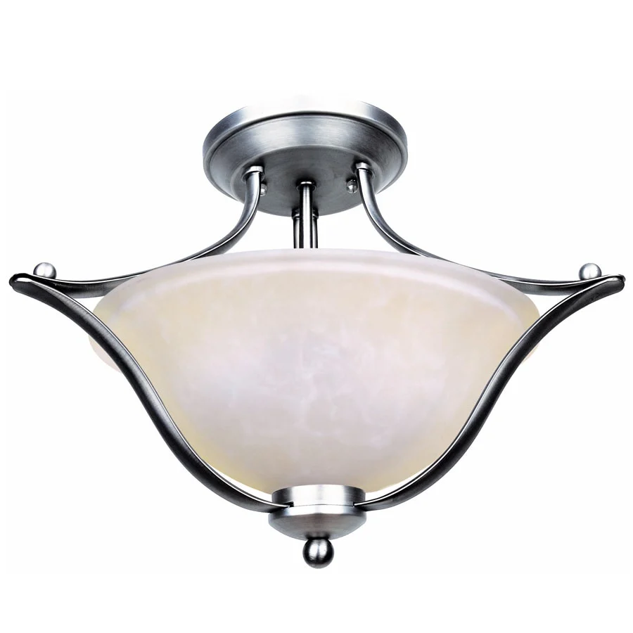 Portfolio 17.32-in Brushed Nickel Traditional Semi-Flush Mount Light - Image 9