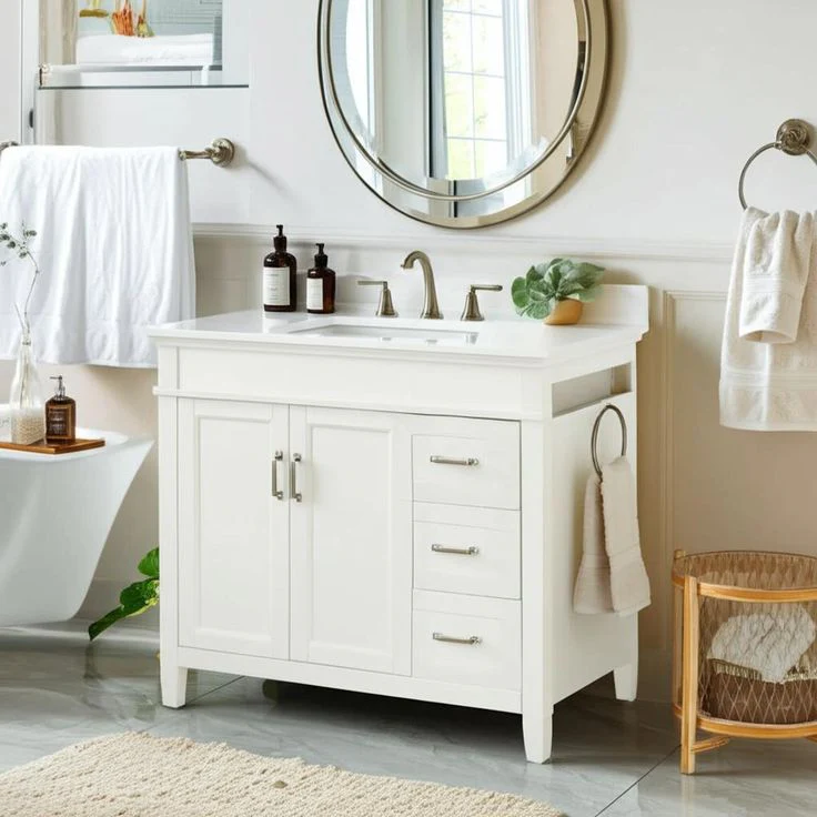 Home Decorators Collection Ashburn 36-inch Bathroom Vanity Cabinet in White - Image 3