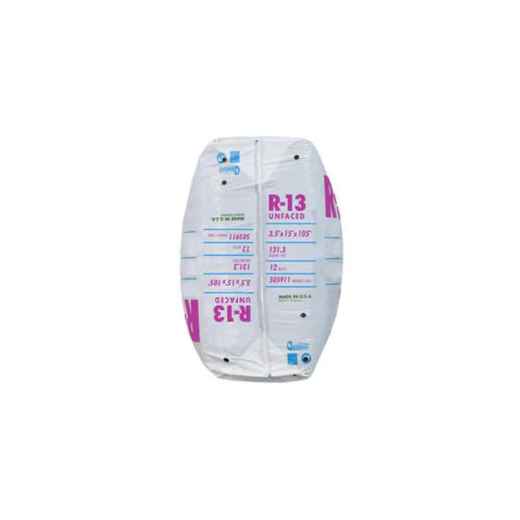 Knauf Insulation EcoBatt R-13 Unfaced Fiberglass Insulation Batt, 3-1/2 in x 15 in x 105 in, 131.25 sq ft